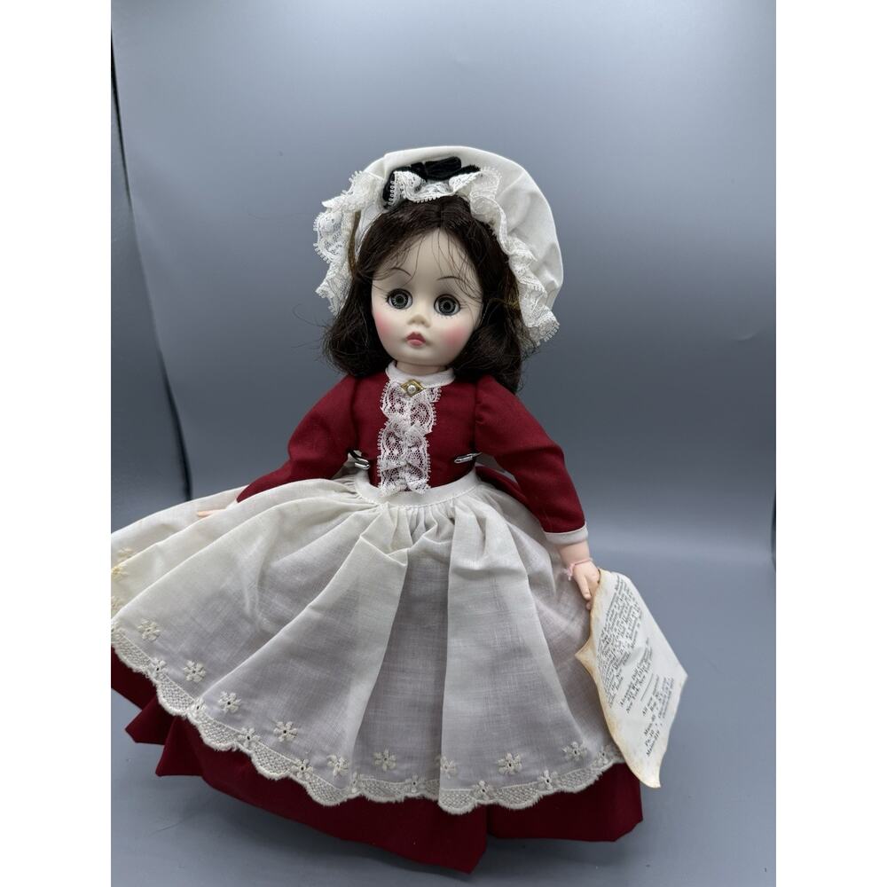 Vintage Madame Alexander Little Women Beth Doll Tagged Red Dress Bonnet 10”